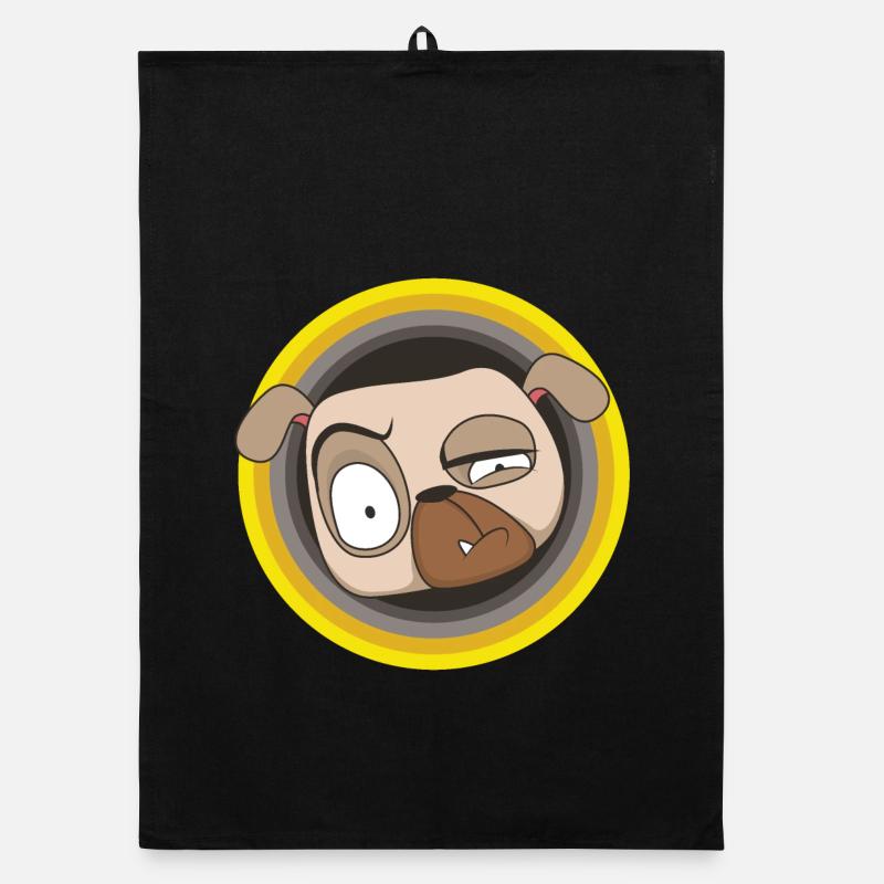 Don't Panic | Der Mops ist am Start | Mops Show Organic Geschirrtuch