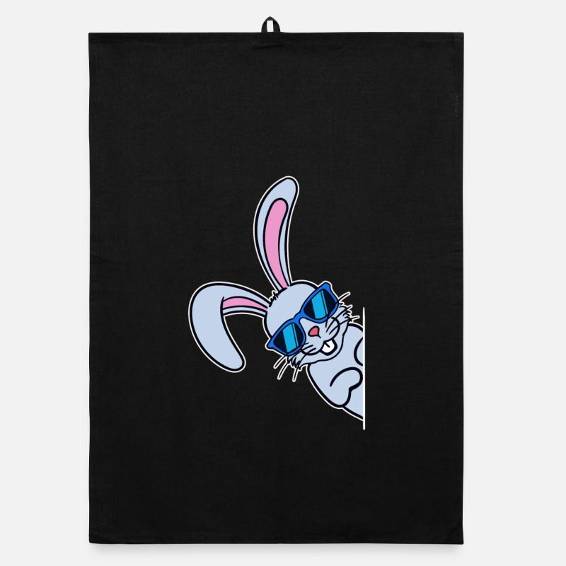 Lapin de Pâques cool Lapin de Pâques Joyeuses Pâques Torchon bio