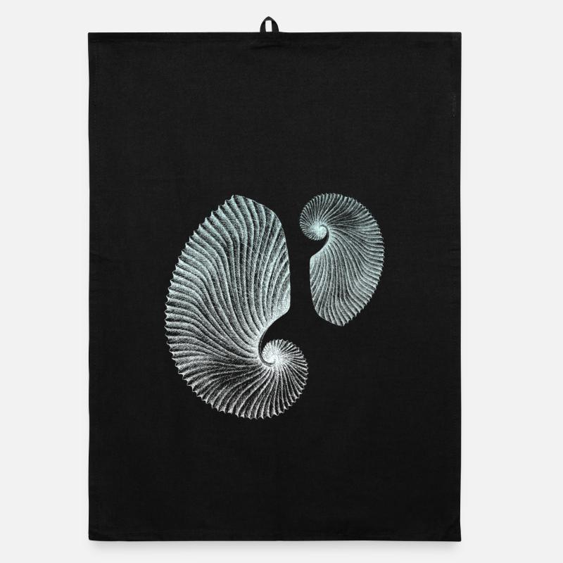 Minimalist spiral marine patterns Organic dish towel