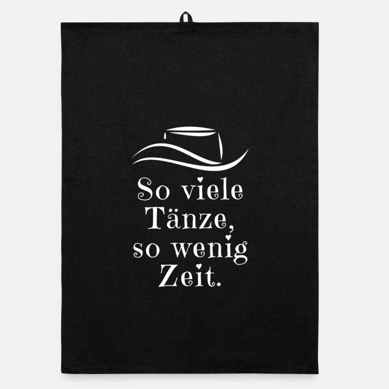 So viele Tänze, so wenig Zeit - Linedance Geschenk - Organic Geschirrtuch - Schwarz