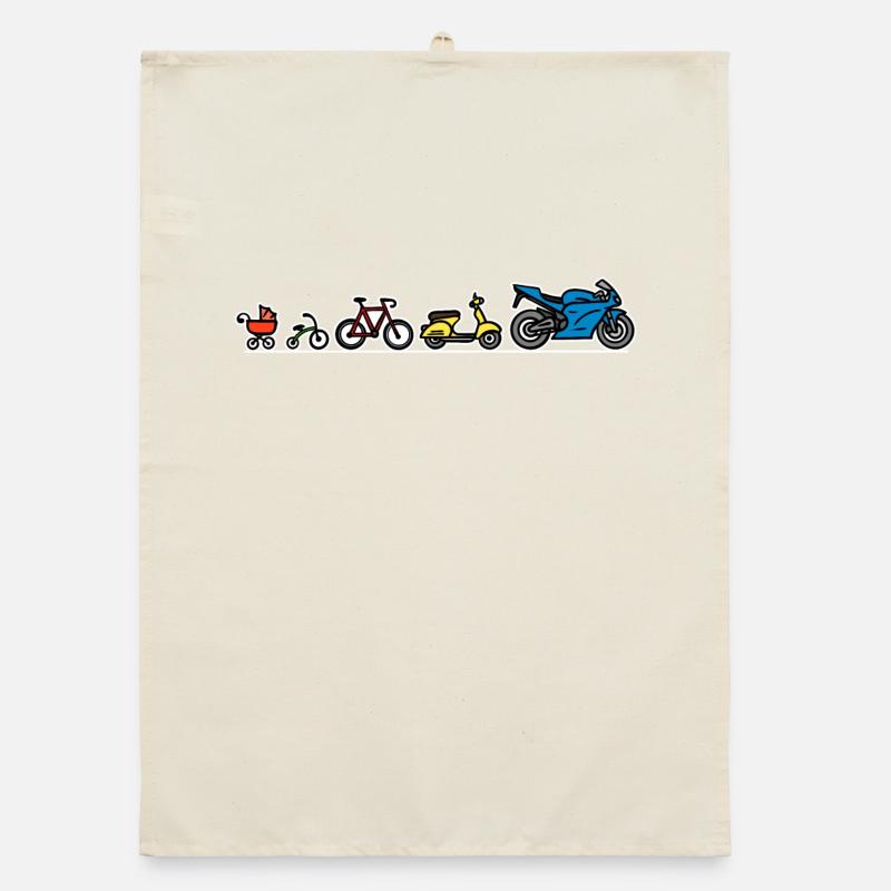 Biker Evolution Motorrad Entwicklung Fortschritt Organic Geschirrtuch