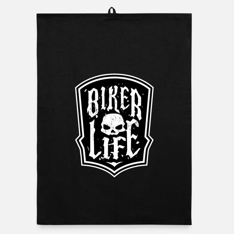 Déclaration de crâne de motard moto Torchon bio
