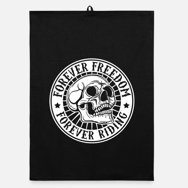 Freedom motorcycle biker motorcycles skull Organic dish towel