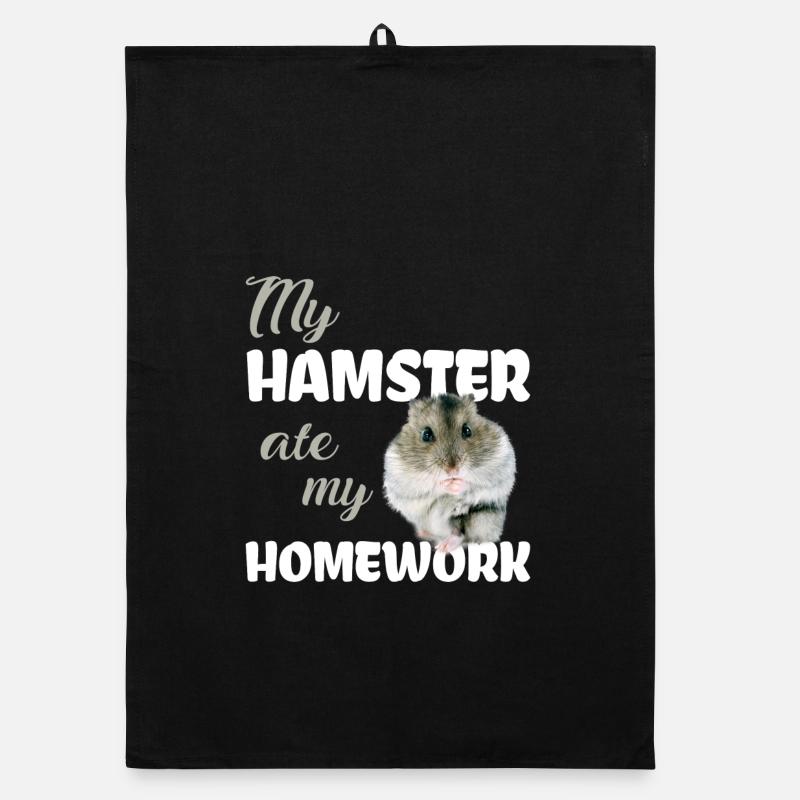 Devoirs de hamster drôle disant Torchon bio