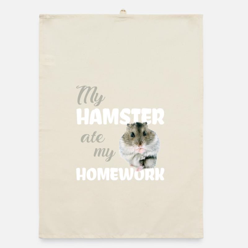 Devoirs de hamster drôle disant Torchon bio