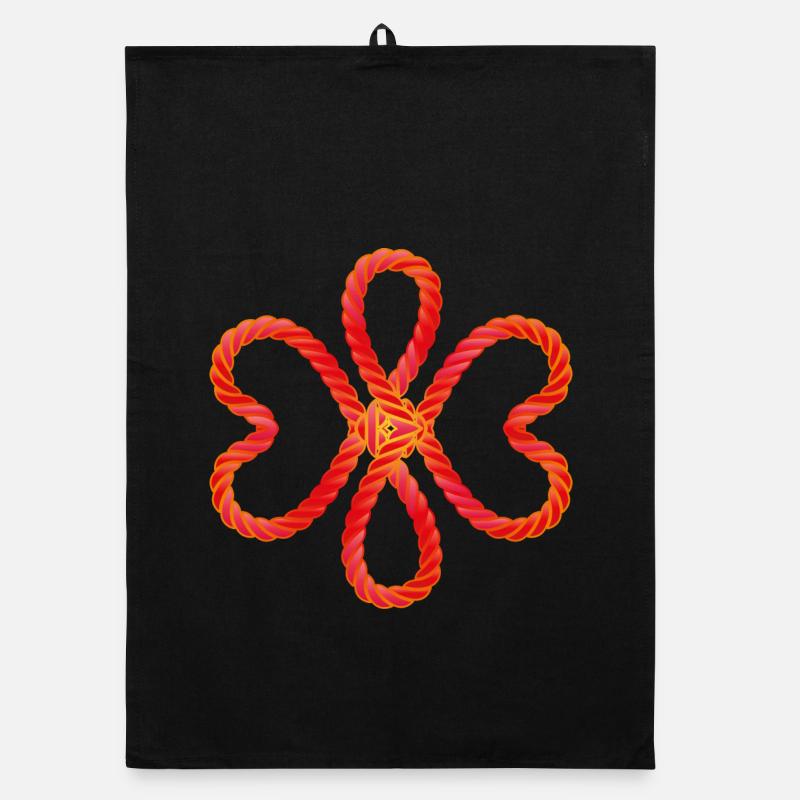 heart-shaped red intertwined cords Organic dish towel