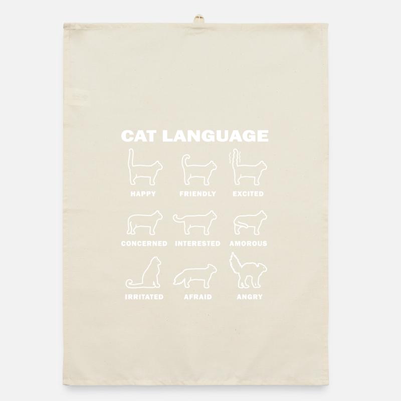 Sprache der Katzen Organic Geschirrtuch