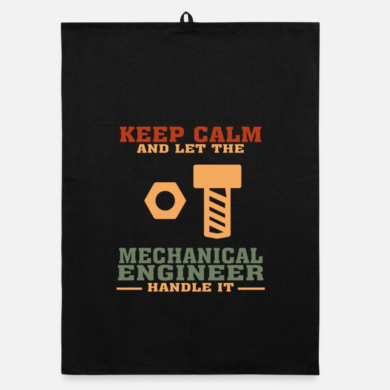 Funny Mechanical Engineer Tshirt, Keep Calm Organic dish towel