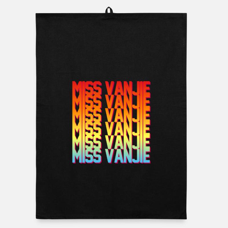 Mlle Vanjie ! Texte de couleur arc-en-ciel de mème Torchon bio