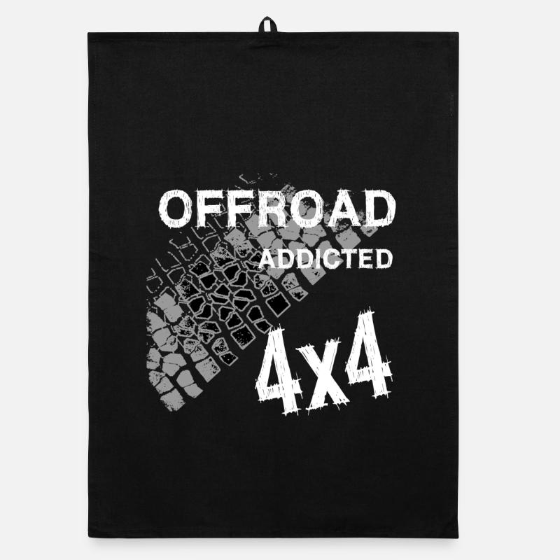 Defender Land-Rover OFF Road White - Torchon bio - noir