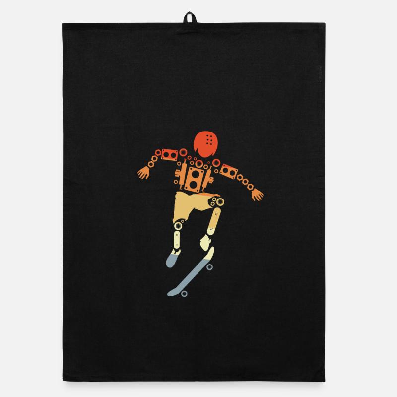 Skateboarder - Organic Geschirrtuch - Schwarz