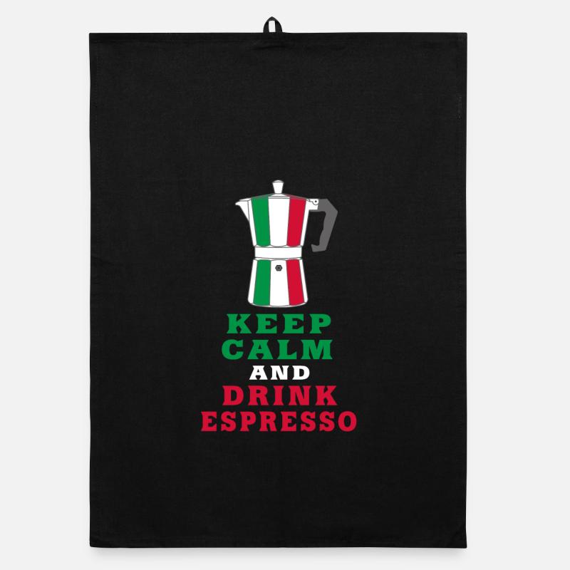 Keep Calm and Drink Espresso design / idée cadeau Torchon bio