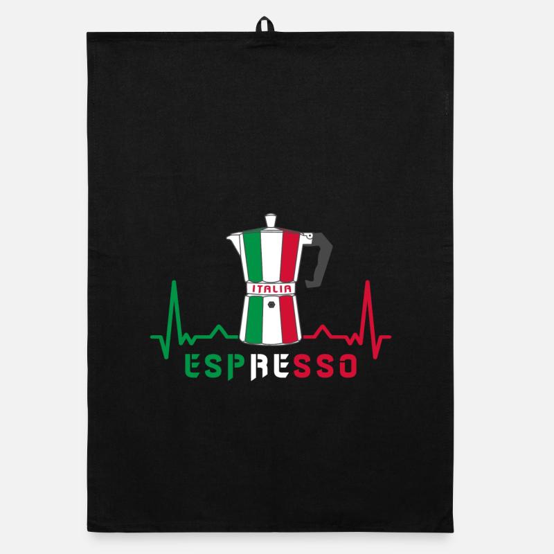 Herzfrequenz Espresso Design / Geschenkidee Organic Geschirrtuch