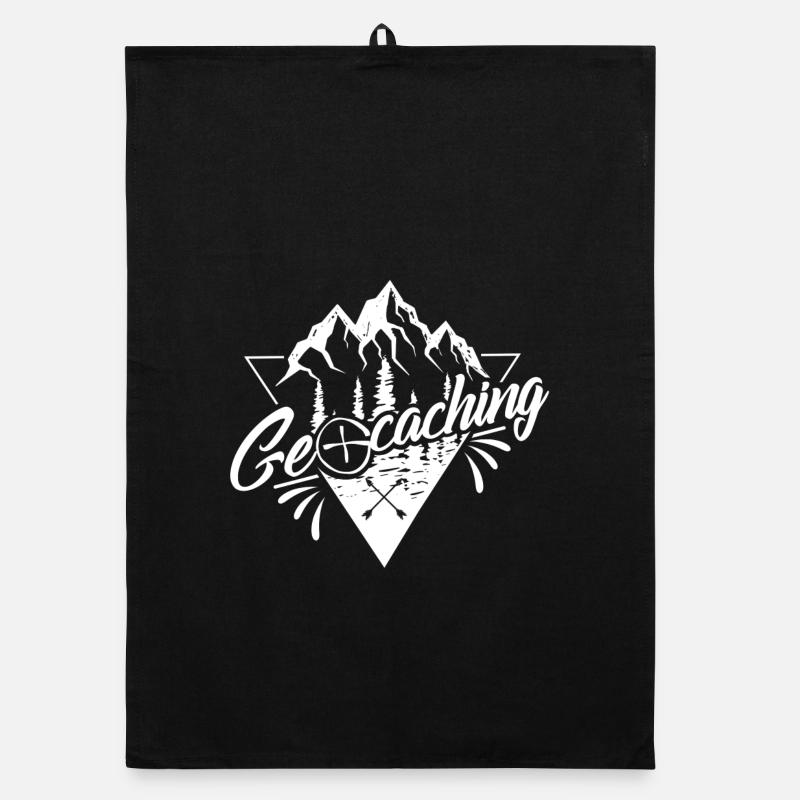 Geocaching - Organic Geschirrtuch - Schwarz