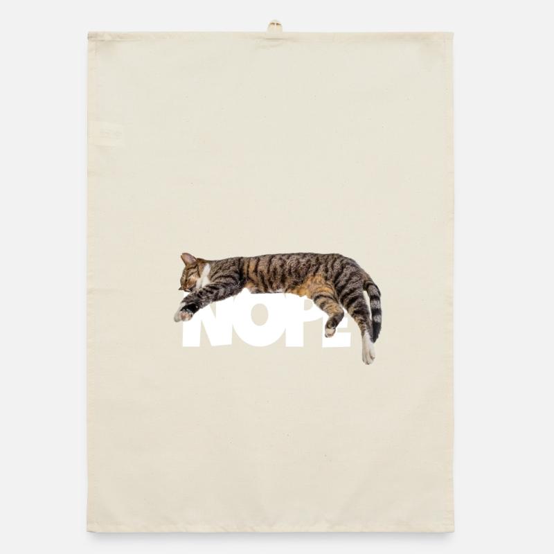 Nope cat Organic dish towel