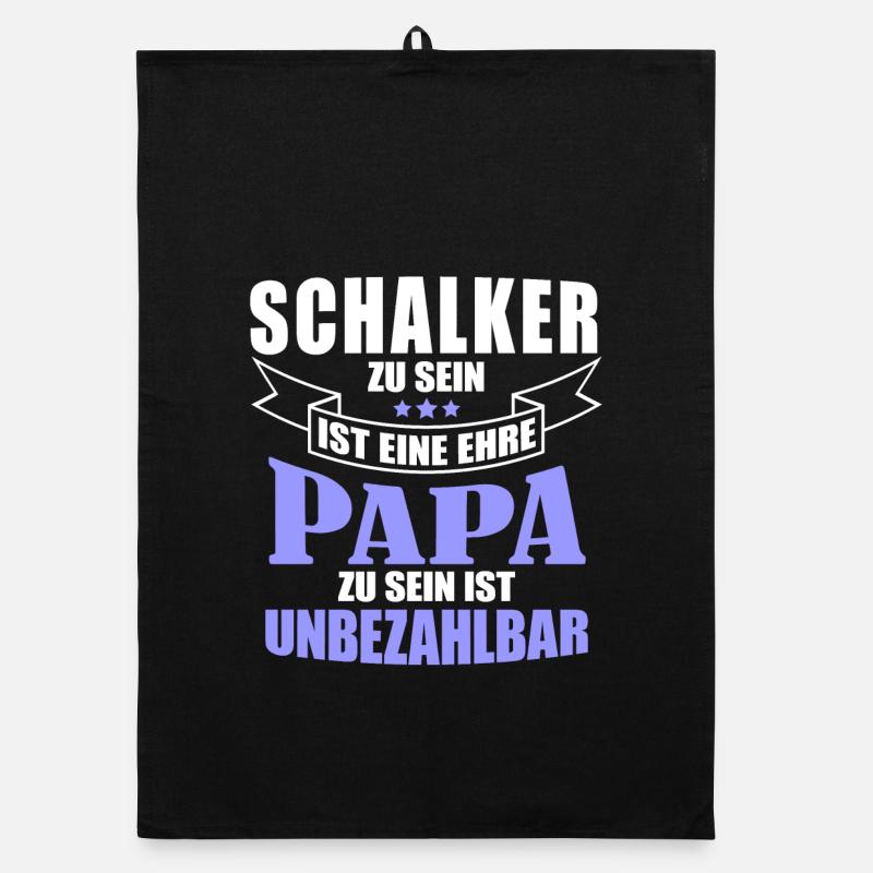 Schalker Papa | Schalke Vatertags Geschenkidee - Organic Geschirrtuch - Schwarz