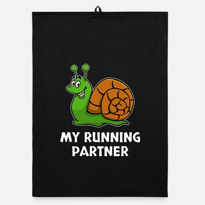 Escargot rythme drôle de partenaire regarder en cours d'exécution jogging Torchon bio