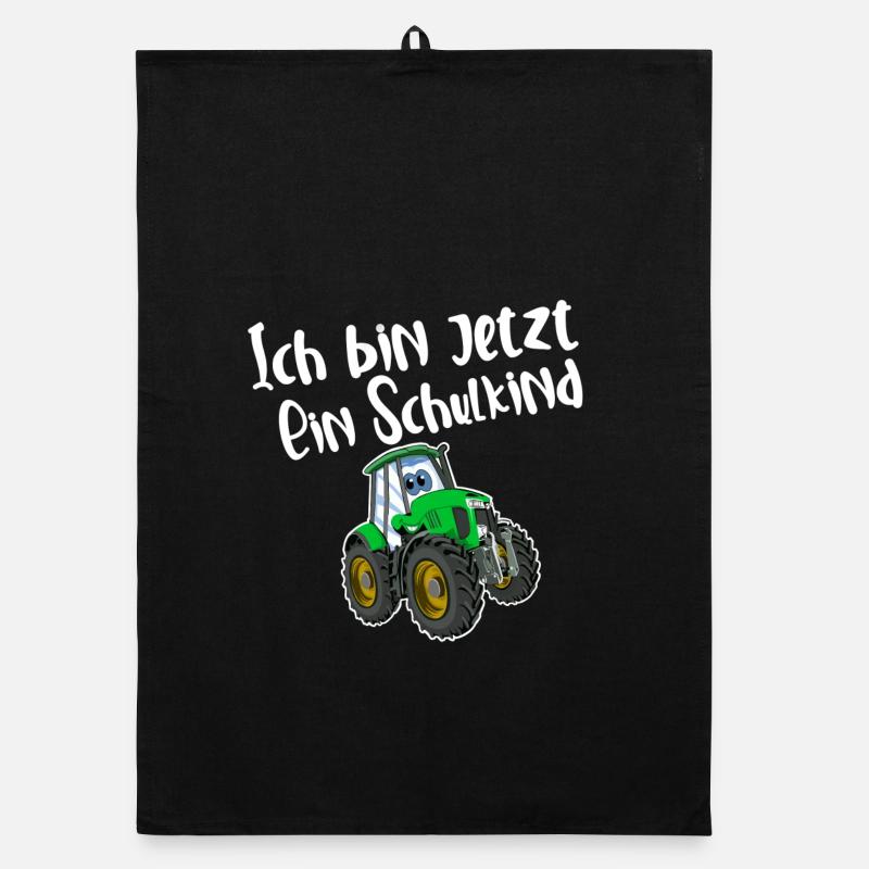 Ich Bin Jetzt Ein Schulkind Traktor Organic Geschirrtuch