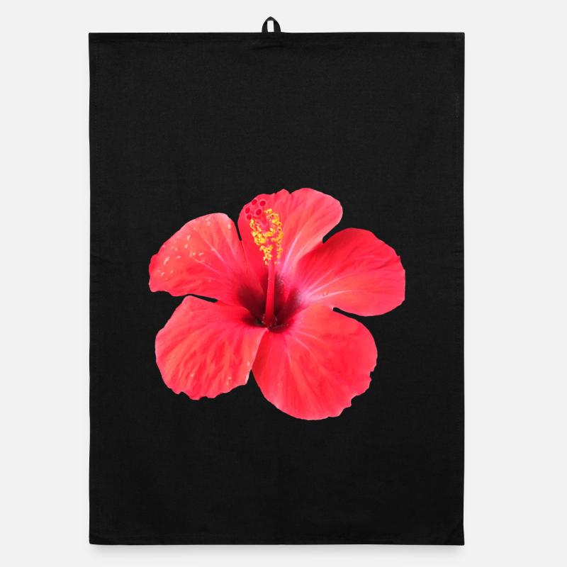 Lebendige Hibiskusblüte im Tropenstil Organic Geschirrtuch