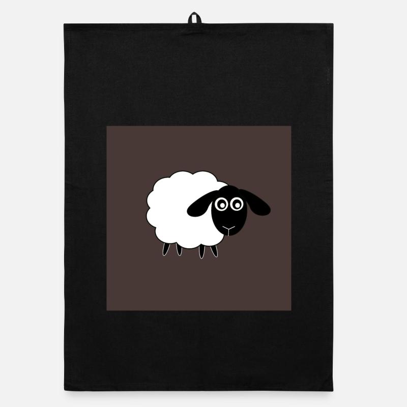 Schafe Schäfchen Lamm - Organic Geschirrtuch - Schwarz