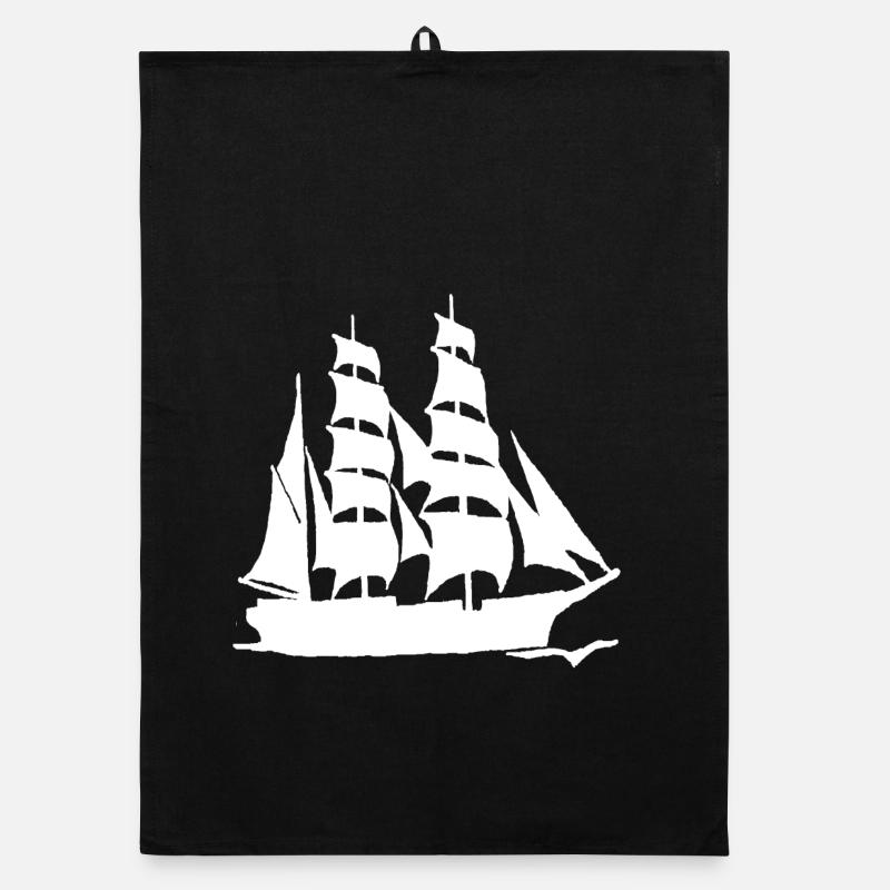 VOILIER GRAND FORMAT BLANC Torchon bio