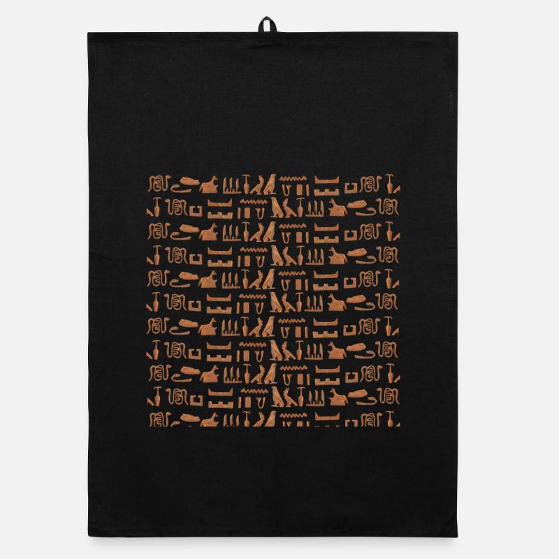 Ancient Egypt, hieroglyphic pattern, gift idea Organic dish towel