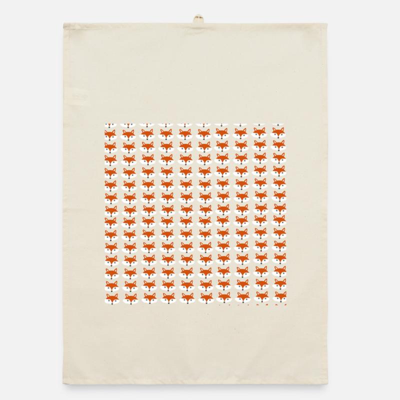 Fox head pattern, children's pattern Organic dish towel