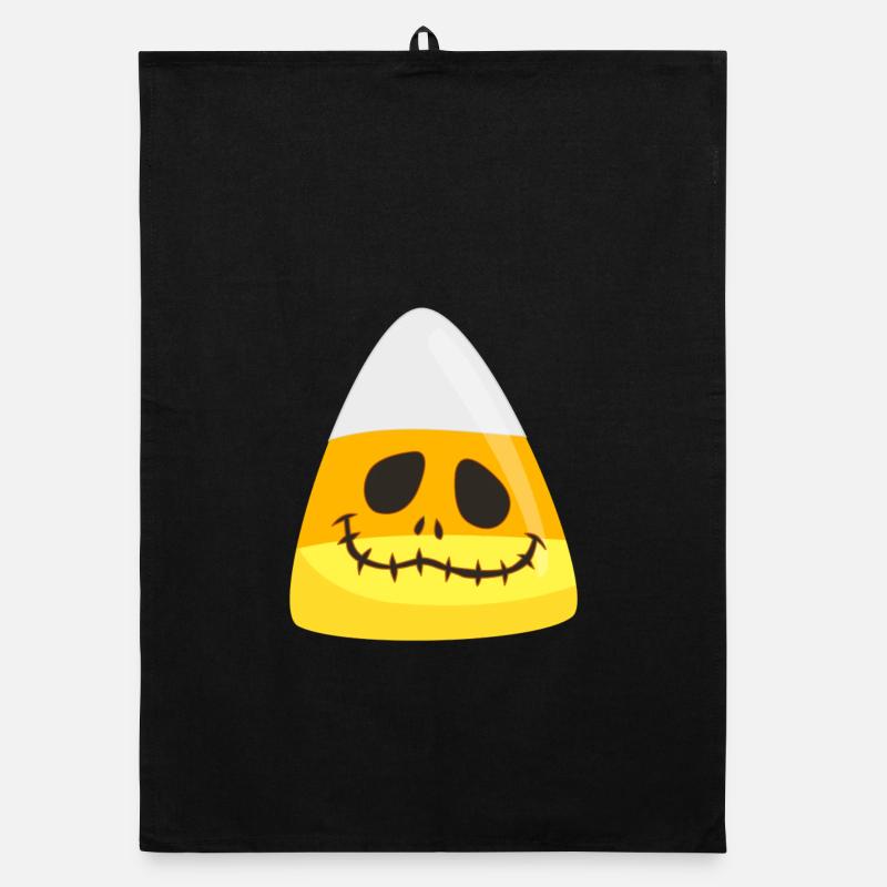 Halloween Candy Corn Pumpkin Emoticon Gesicht Organic Geschirrtuch