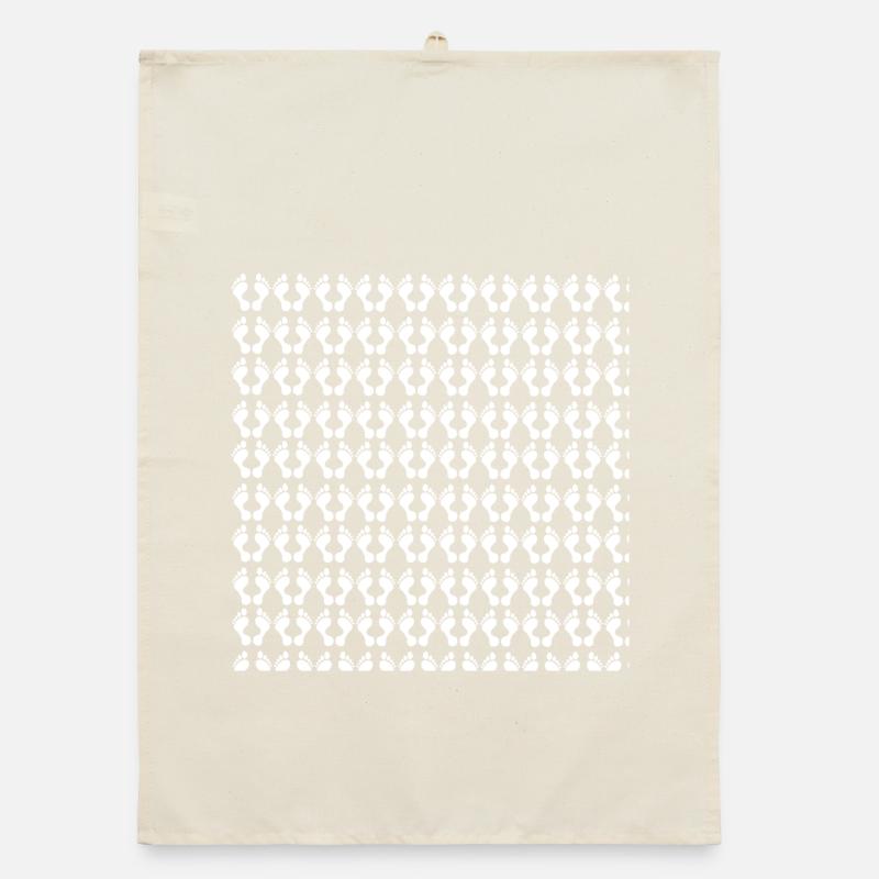 customized, feet pattern Organic dish towel