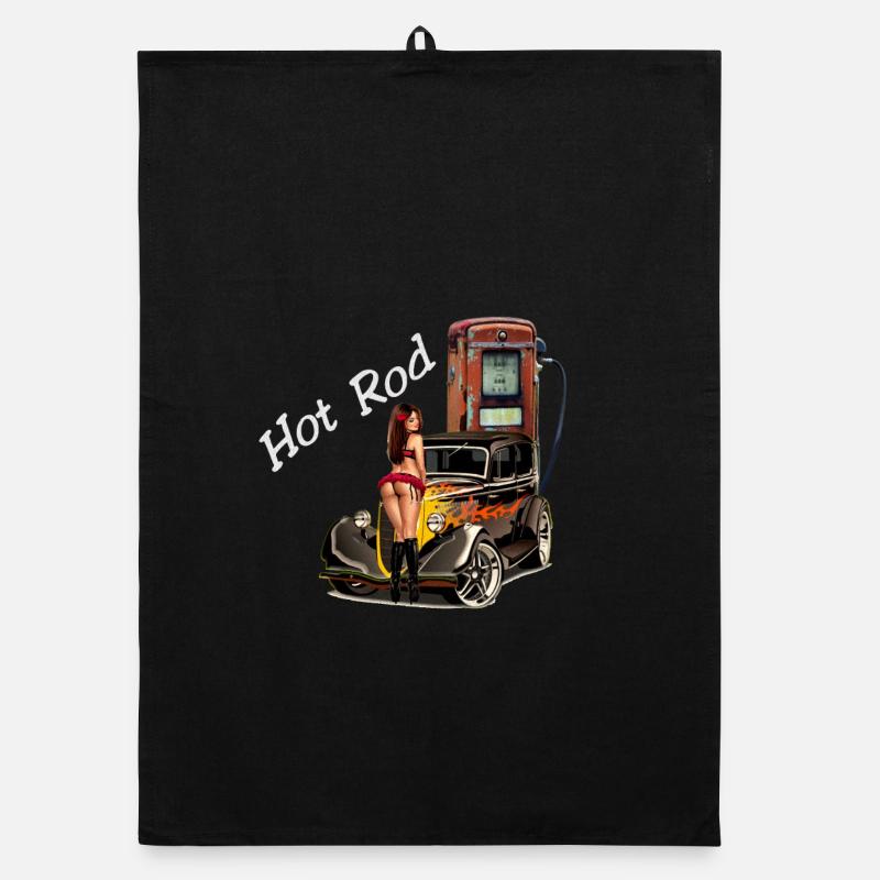 Hot Rod Glam Auto Print Organic Geschirrtuch