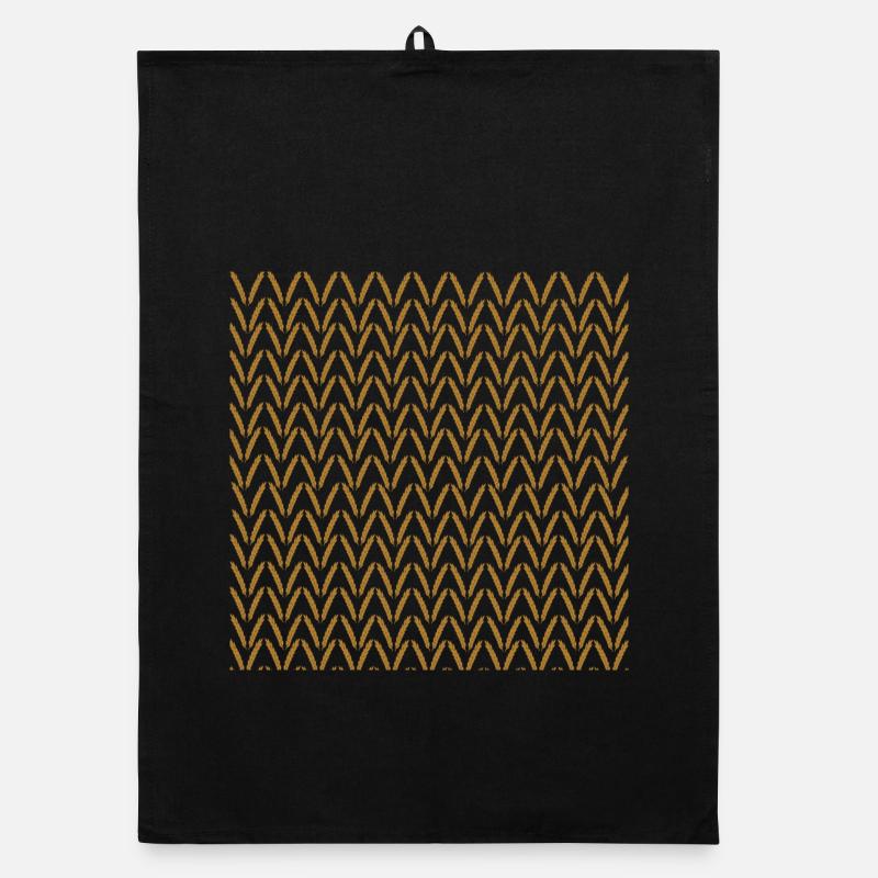 Rye ears of corn pattern, plants - Organic dish towel - black