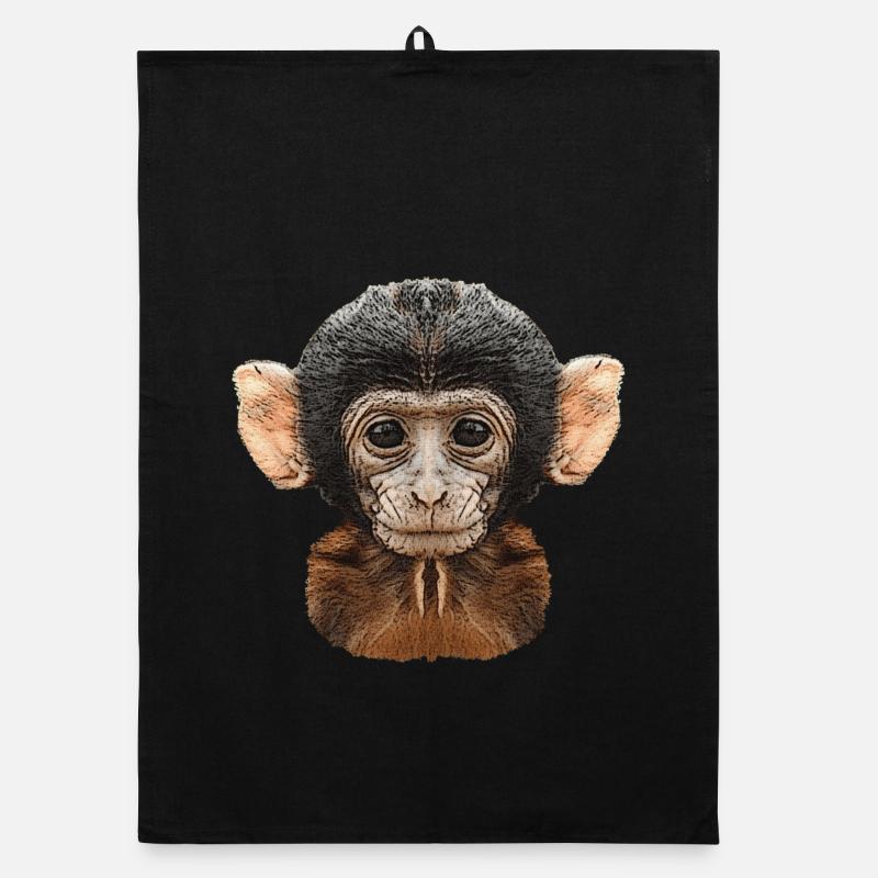 best wildlife designs, baby monkey canvas pattern Organic dish towel
