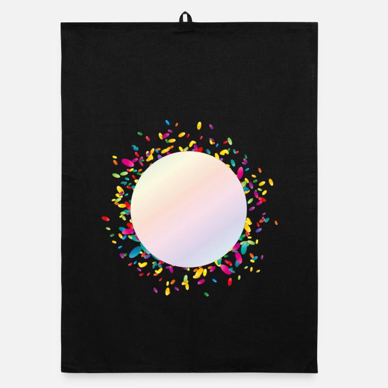 shimmering confetti frame for your own texts Organic dish towel