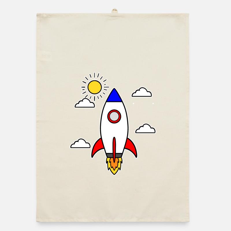 School launch rocket spaceship school start school Organic dish towel