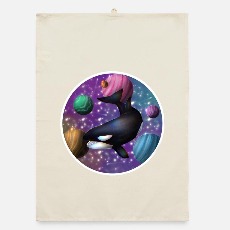 orca in space Organic dish towel