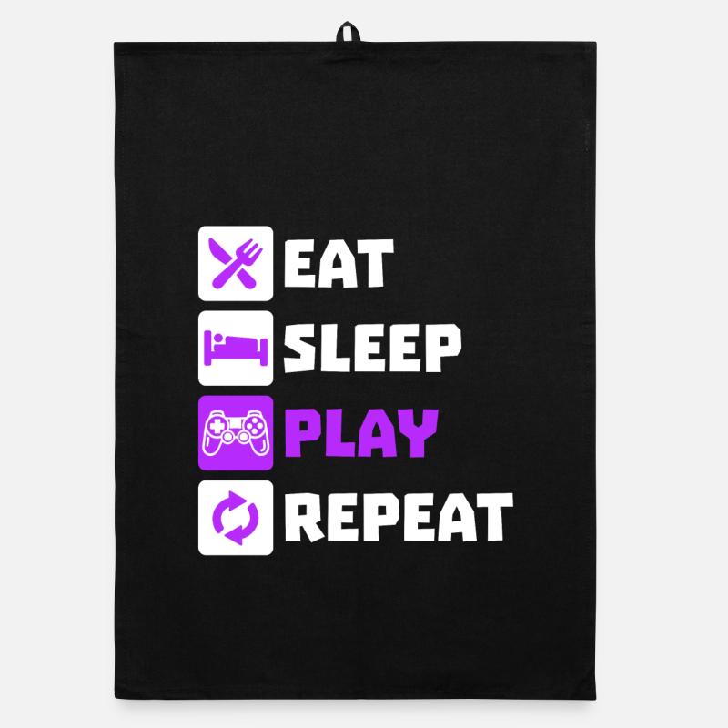 Eating Sleeping Repeat Gamer Controller Zocker Organic dish towel