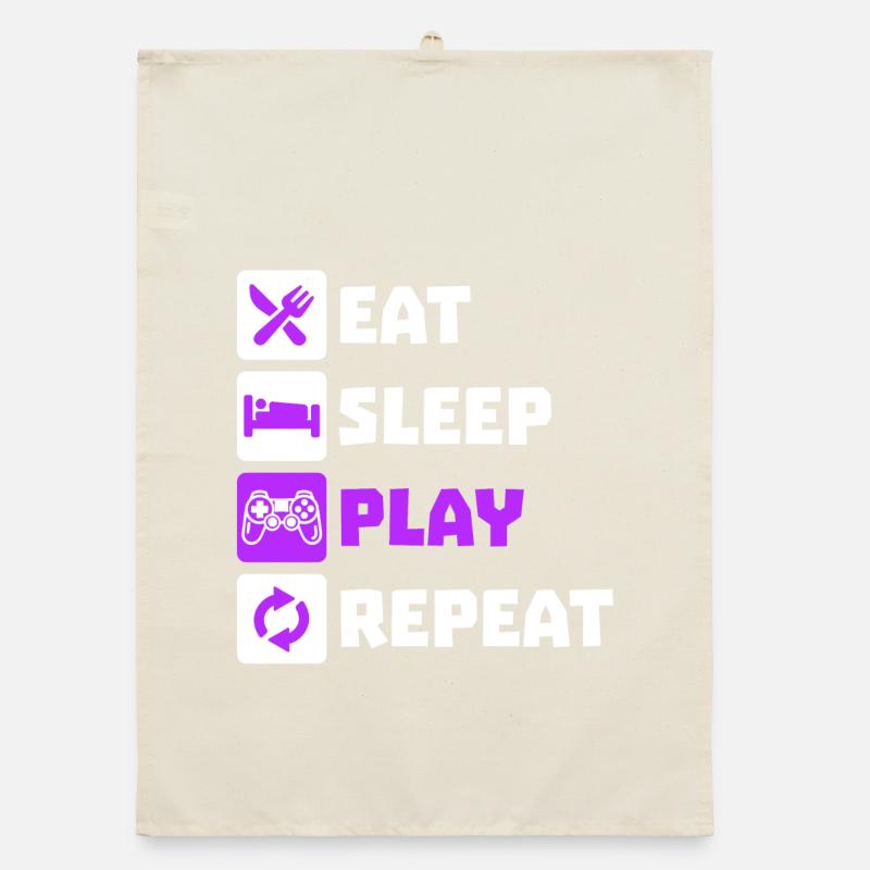Eating Sleeping Repeat Gamer Controller Zocker Organic dish towel