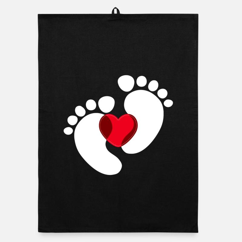 Bébé Pieds Bébé Enceinte Coeur Torchon bio