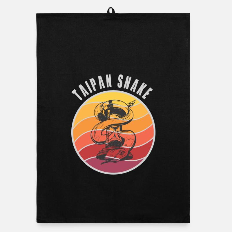 Conception de serpents Taipan / Idée cadeau Torchon bio