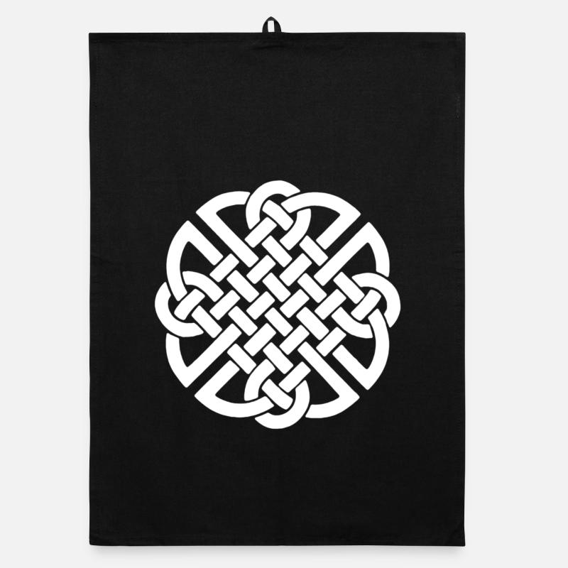 Celtic knot - Organic dish towel - black