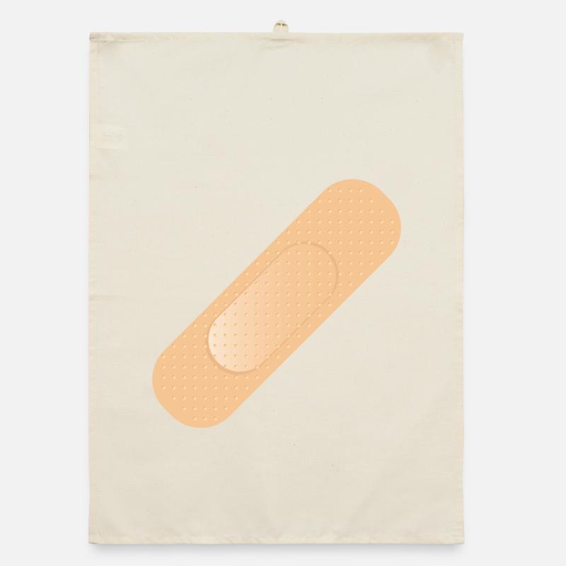 simple sticking plaster as a design element Organic dish towel