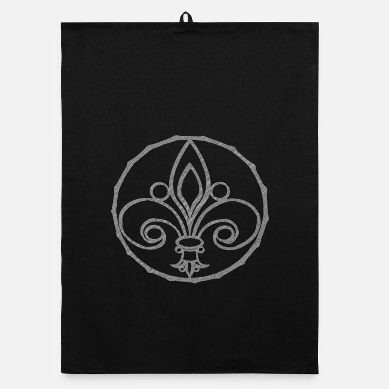 wappensymbole, fleur de lys Relief - Organic Geschirrtuch - Schwarz