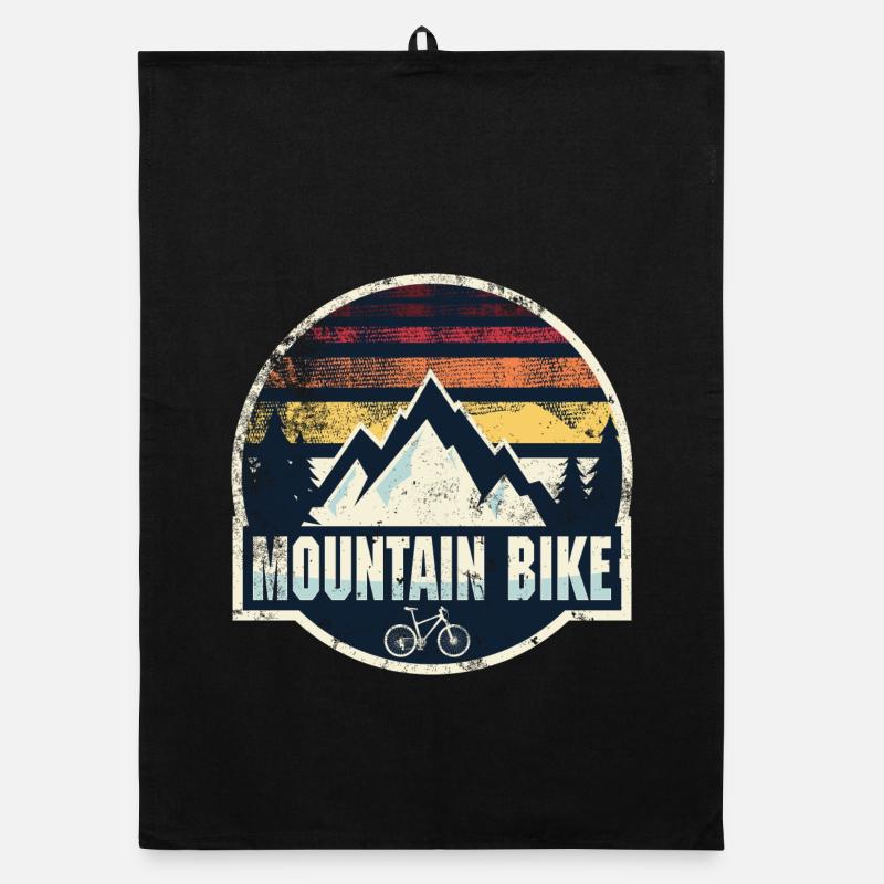 Retro Mountain Bike Patch Organic dish towel
