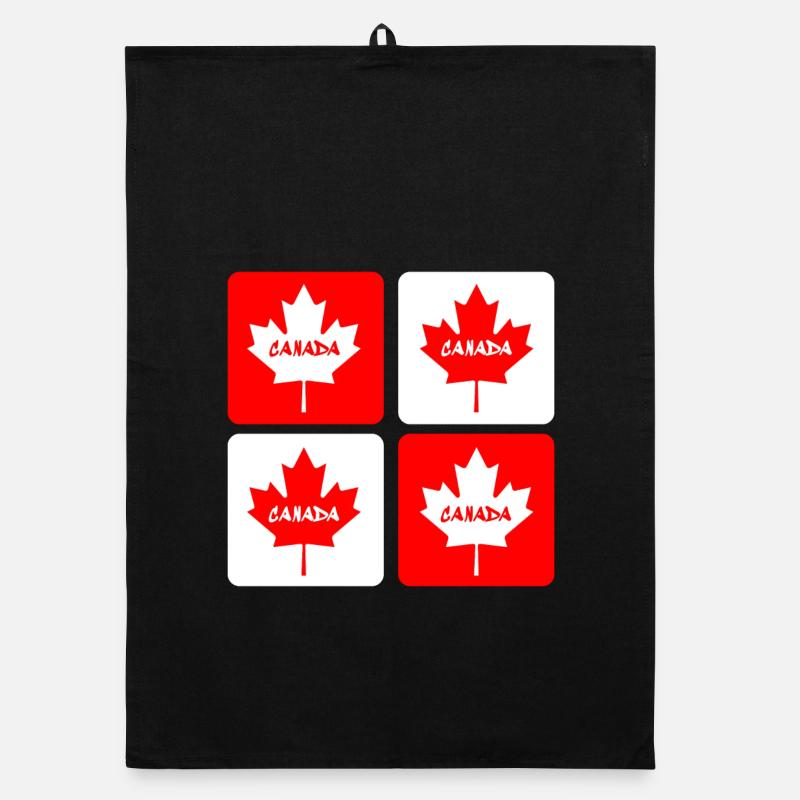 Drapeaux en feuille d'érable du Canada Torchon bio