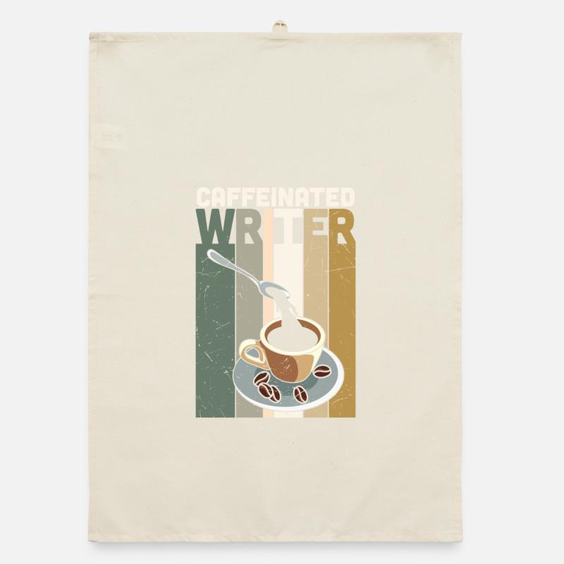 Caffeinated Writer Writing Novel Writer Organic dish towel