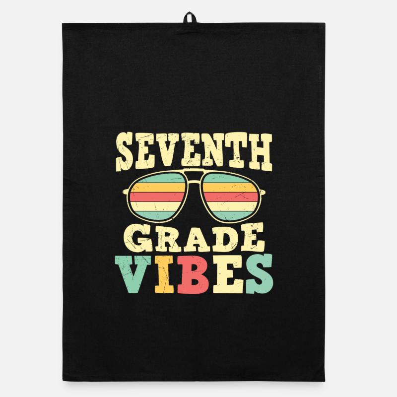 Retour à l’école 7e année Vibes Premier jour Torchon bio