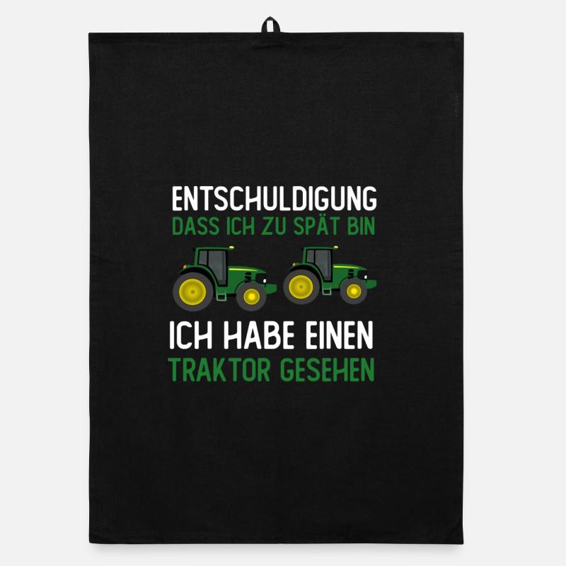 Entschuldigung dass ich zu spät bin ich Traktor Organic Geschirrtuch
