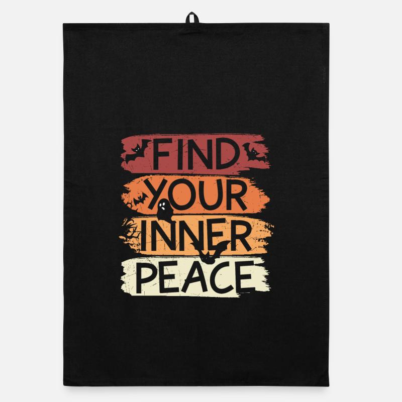 Find Your Inner Peace Horror Halloween Organic dish towel