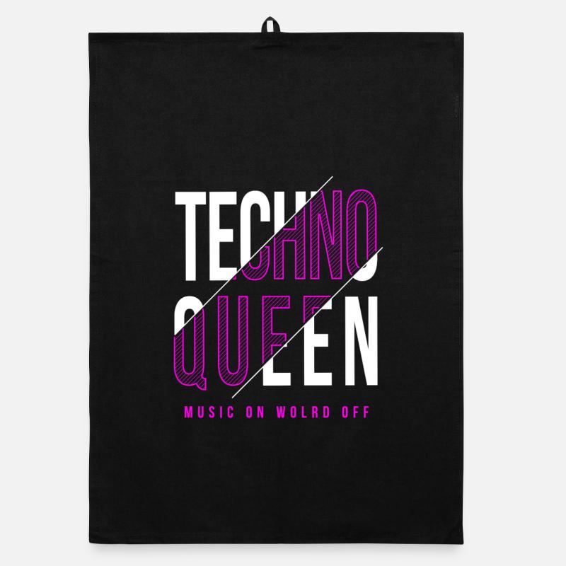 techno queen design Organic dish towel