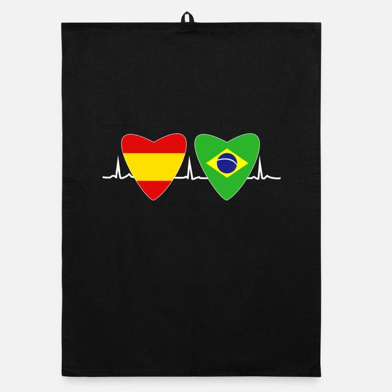 Brésil Espagnol Drapeau Brésilien Cadeau Torchon bio